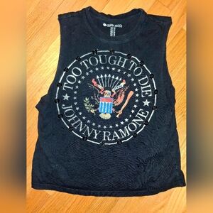 Johnny Ramone Women's Black Graphic Tank Top